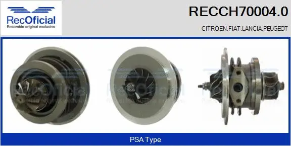 Core assembly, turbocharger (RECCH70004.0)