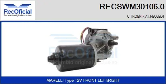 Wiper Motor (RECSWM30106.0)