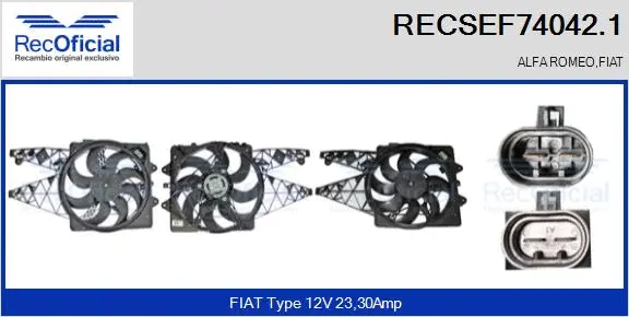 Electric Motor, radiator fan (RECSEF74042.1)