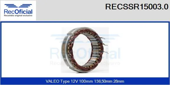 Stator, alternator (RECSSR15003.0)