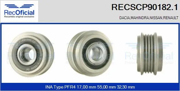 Belt Pulley, alternator (RECSCP90182.1)