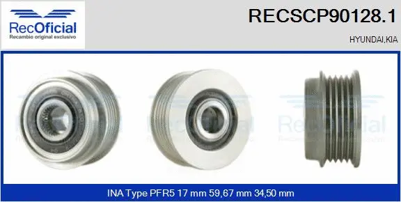 Belt Pulley, alternator (RECSCP90128.1)
