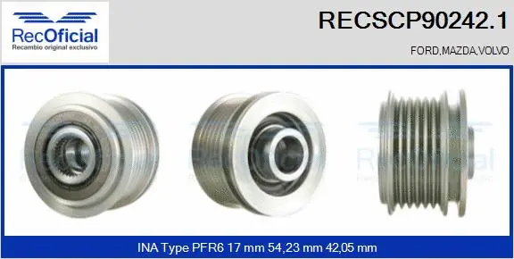 Belt Pulley, alternator (RECSCP90242.1)