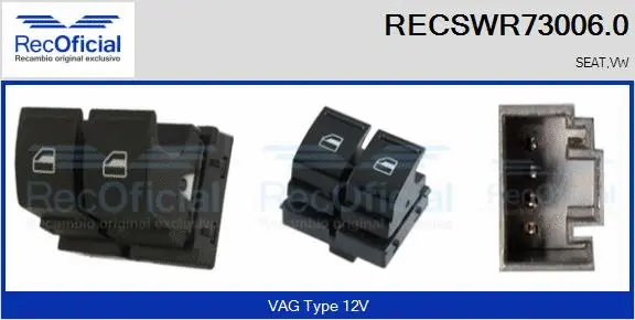 Switch, window regulator (RECSWR73006.0)