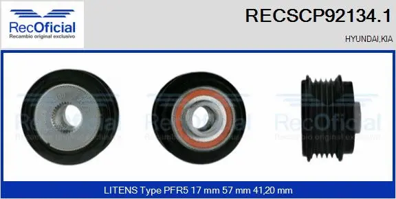 Belt Pulley, alternator (RECSCP92134.1)