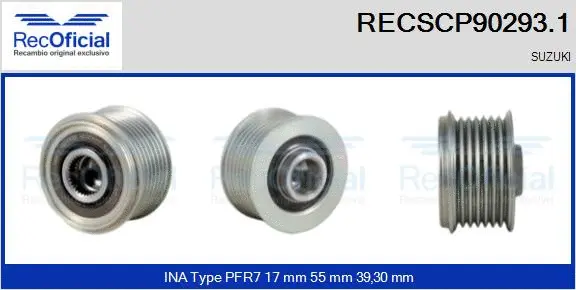 Belt Pulley, alternator (RECSCP90293.1)