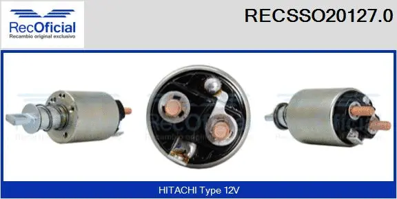 Solenoid Switch, starter (RECSSO20127.0)