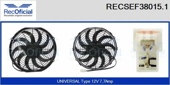 Electric Motor, radiator fan (RECSEF38015.1)