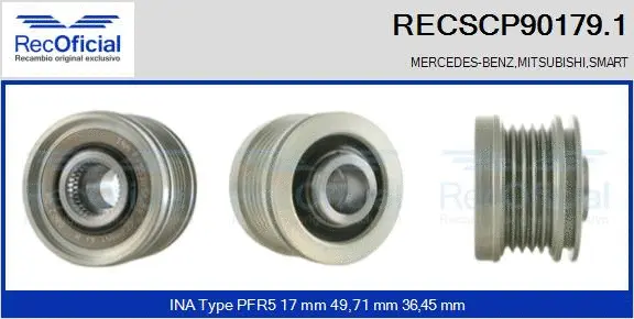 Belt Pulley, alternator (RECSCP90179.1)