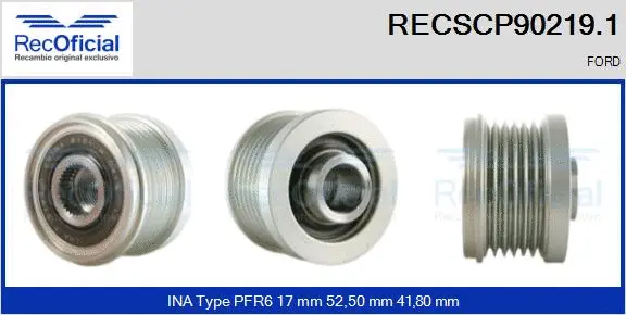 Belt Pulley, alternator (RECSCP90219.1)