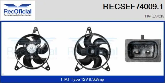 Electric Motor, radiator fan (RECSEF74009.1)