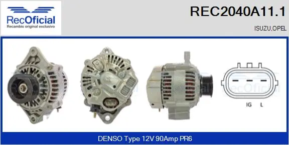 Alternator (REC2040A11.1)