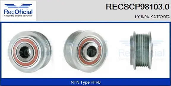 Belt Pulley, alternator (RECSCP98103.0)