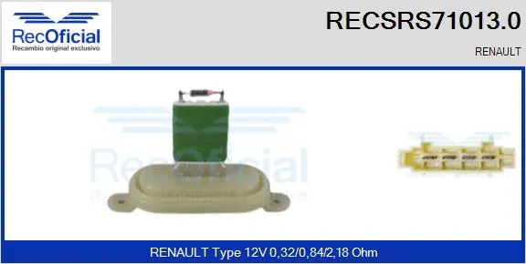Resistor, interior blower (RECSRS71013.0)