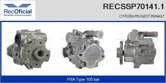 Hydraulic Pump, steering (RECSSP70141.1)