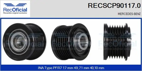 Belt Pulley, alternator (RECSCP90117.0)