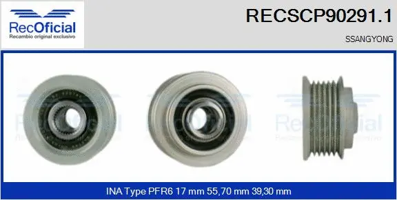 Belt Pulley, alternator (RECSCP90291.1)