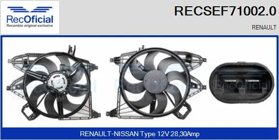 Electric Motor, radiator fan (RECSEF71002.0)