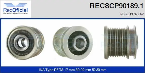 Belt Pulley, alternator (RECSCP90189.1)