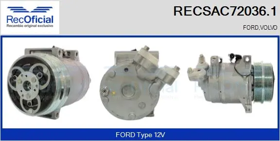 Compressor, air conditioning (RECSAC72036.1)