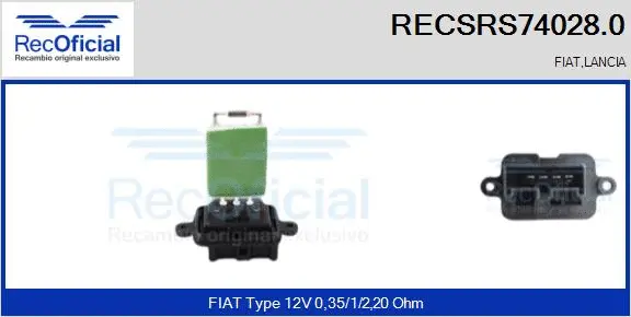 Resistor, interior blower (RECSRS74028.0)