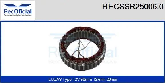 Stator, alternator (RECSSR25006.0)