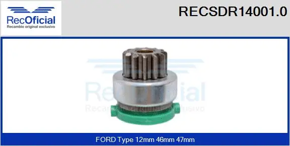 Pinion, starter (RECSDR14001.0)