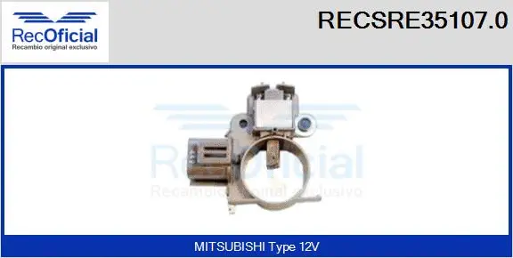 Alternator Regulator (RECSRE35107.0)