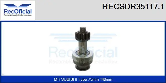 Pinion, starter (RECSDR35117.1)
