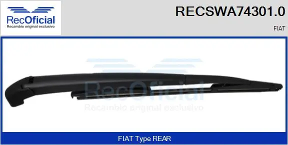Wiper Arm, window cleaning (RECSWA74301.0)