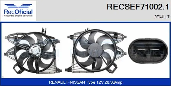 Electric Motor, radiator fan (RECSEF71002.1)