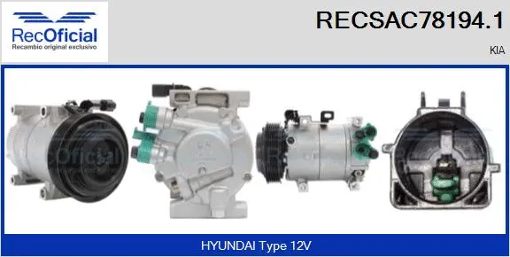 Compressor, air conditioning (RECSAC78194.1)