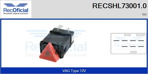 Hazard Warning Light Switch (RECSHL73001.0)