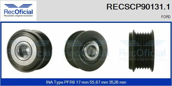 Belt Pulley, alternator (RECSCP90131.1)