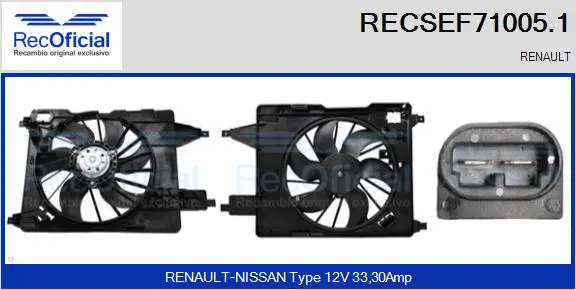 Electric Motor, radiator fan (RECSEF71005.1)