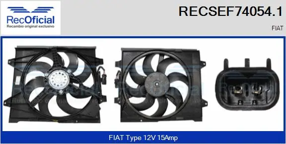 Electric Motor, radiator fan (RECSEF74054.1)