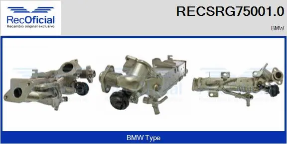 Cooler, exhaust gas recirculation (RECSRG75001.0)