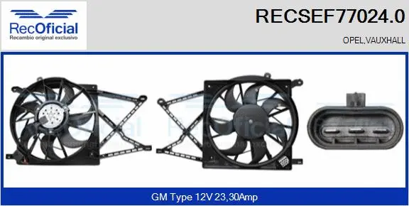 Electric Motor, radiator fan (RECSEF77024.0)