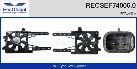 Electric Motor, radiator fan (RECSEF74006.0)
