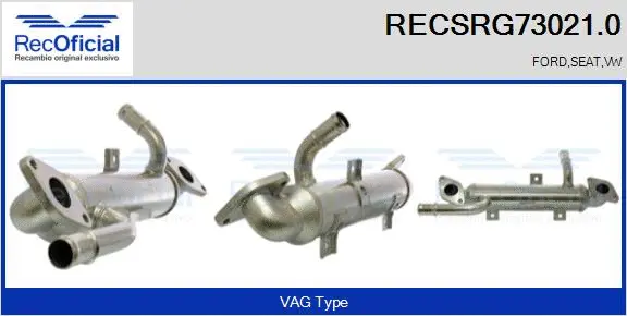 Cooler, exhaust gas recirculation (RECSRG73021.0)