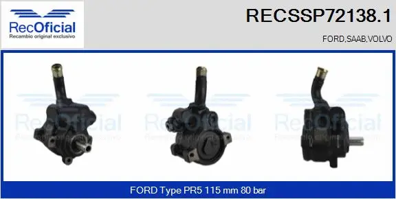 Hydraulic Pump, steering (RECSSP72138.1)