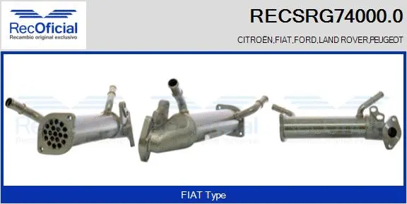 Cooler, exhaust gas recirculation (RECSRG74000.0)