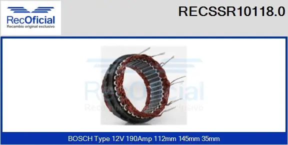 Stator, alternator (RECSSR10118.0)