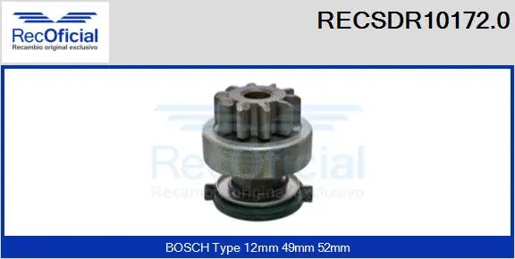 Pinion, starter (RECSDR10172.0)