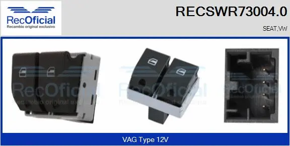 Switch, window regulator (RECSWR73004.0)