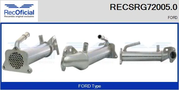 Cooler, exhaust gas recirculation (RECSRG72005.0)