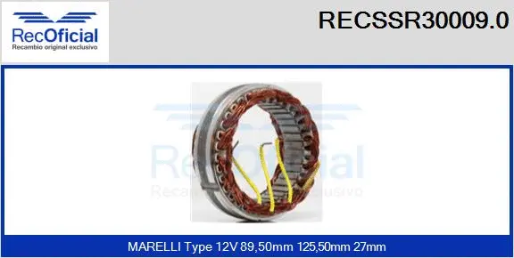 Stator, alternator (RECSSR30009.0)