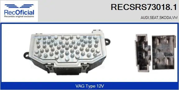 Resistor, interior blower (RECSRS73018.1)