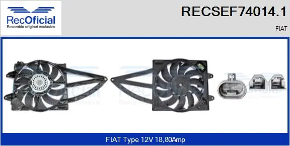 Electric Motor, radiator fan (RECSEF74014.1)