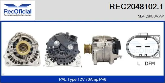 Alternator (REC2048102.1)